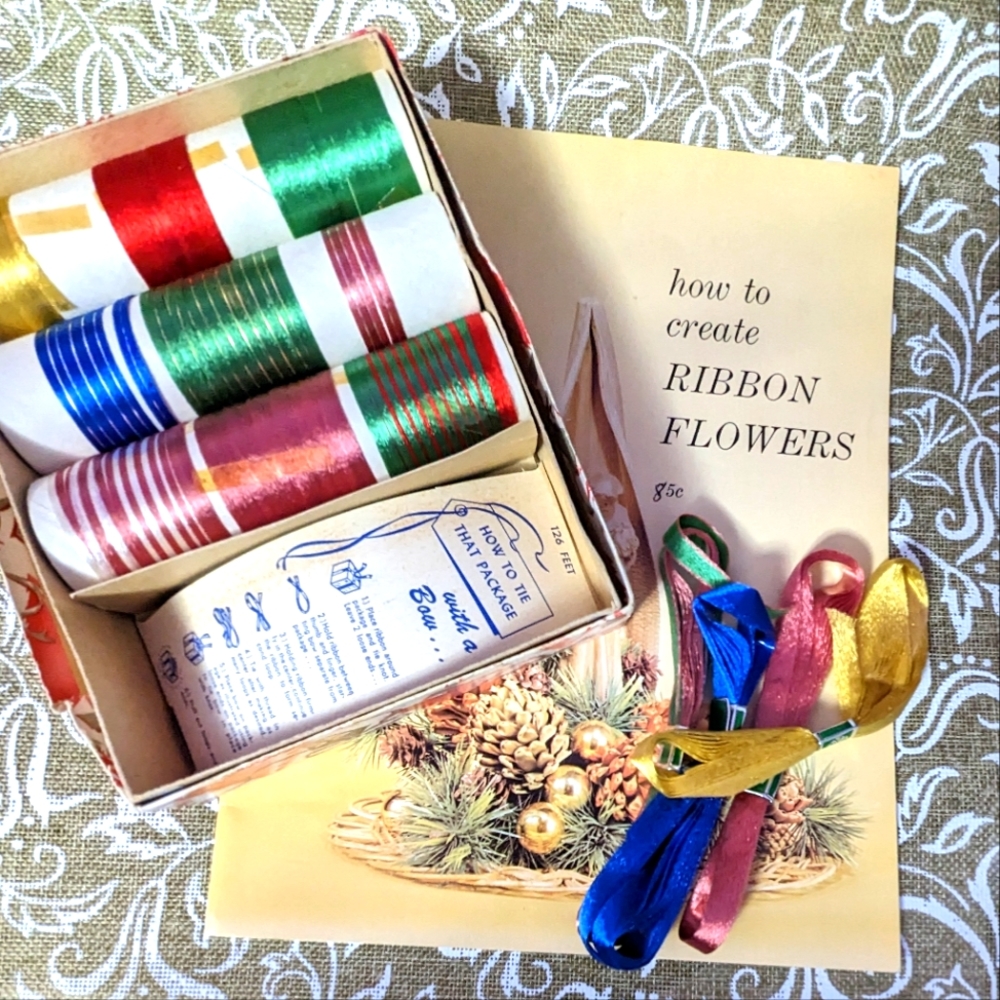 Vintage Ribbon Bundle - Box, Book and Ribbon